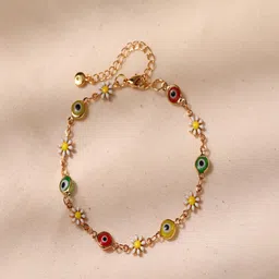 AQUASTREET Daisy Retro Niche Evil Eye 18K Gold-Plated Bracelet image 2