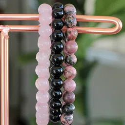 Young & Forever Unisex 3 Brown & Black Brass Onyx Handcrafted Bracelet image 5