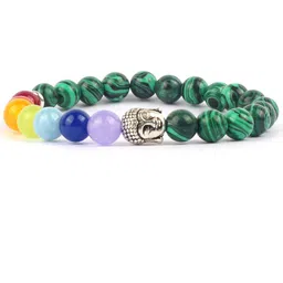 Young & Forever Unisex Malachite Buddha Crystal Beads Bracelet image 4