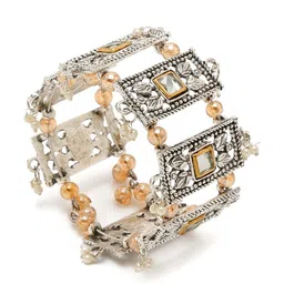 YouBella Women Silver-Plated Cuff Bracelet image 3