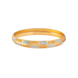 bodha Men Gold-Toned & Silver-Toned Brass Gold-Plated Kada Bracelet image 4