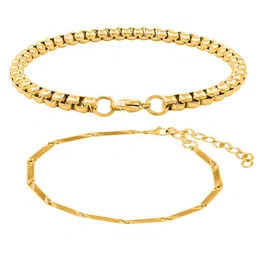 NAKABH Men Set Of 2 Gold-Plated Link Bracelet image 2