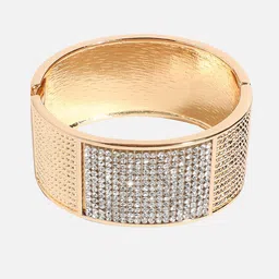 SOHI Gold Plated Embellished Cuff Bracelet image 4