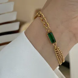 MYKI Gold Plated Stone Studded Link Bracelet image 4