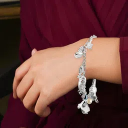UNIVERSITY TRENDZ Silver-Plated Link Bracelet image 4