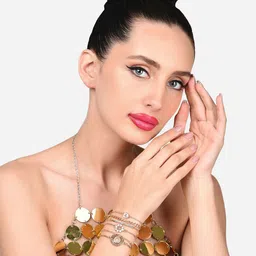 AMI Set Of 6 Gold-Plated Wraparound Austrian Diamonds Studded Bracelet image 1