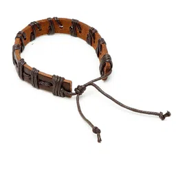 Alvaro Castagnino Men Brown PU Elasticated Bracelet image 3