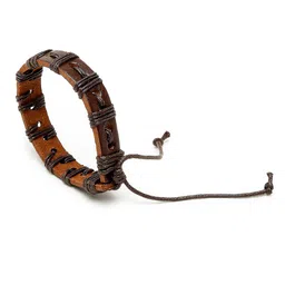 Alvaro Castagnino Men Brown PU Elasticated Bracelet image 2
