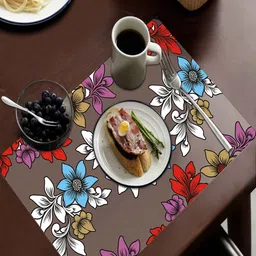 Dakshya Industries Blossom Brown & Red 3 Pieces Printed Waterproof Table Placemats-picture-25
