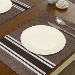 HOKIPO Set of 6 Brown & White Printed Table Placemats image 4