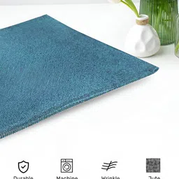 FABURAA Blue 6 Pieces Jute Rectangle Durable Table Placemats image 3