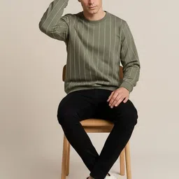 Octave Men Striped Sweatshirt image 2
