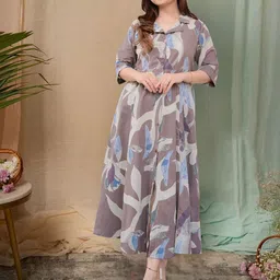 Moda Rapido Women Print Cotton Fit and Flare Dress image 5