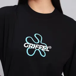 GRIFFEL Printed Oversized-Fit Pure Cotton T-Shirt & Shorts Co-Ord Set image 2