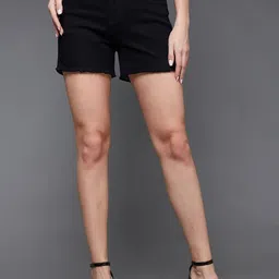 Miss Chase Women High-Rise Relaxed Fit Denim Short-picture-22