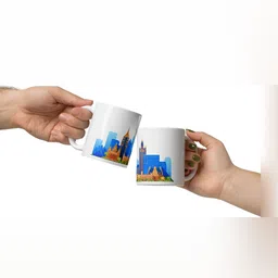 Mr UVD White Graphic Printed Ceramic Glossy Mug 350 ml image 2