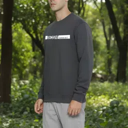 Moda Rapido Men Grey Graphic Printed Sweatshirts image 5