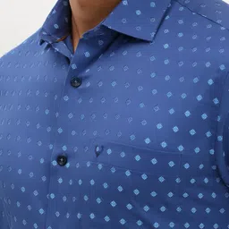 Allen Solly Men Spread Collar Geometric Printed Cotton Slim Fit Formal Shirt image 2