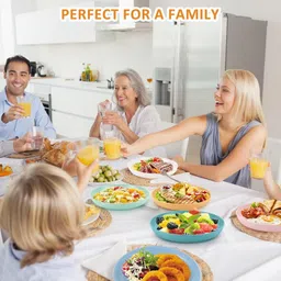 kitchantique 9.05" Unbreakable Wheat Straw Plates-Ideal for Salad,Pasta,Snacks & Dinner Party Dinner Plate image 5