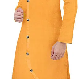os jeans Men Cotton Blend Kurta Dhoti Pant Set image 3