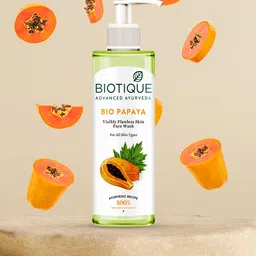 Biotique Set of 2 Bio Papaya Visibly Ageless Face Wash - 200ml each image 5