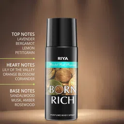 RIYA Set Of 3 Born Rich Long Lasting Perfume Deodorant Body Spray - 150ml Each image 3