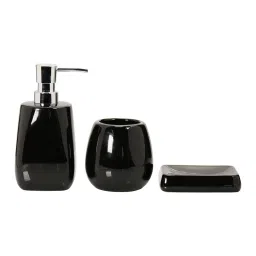 obsessions Modern Ceramic 3-Piece Bath Set Black image 2