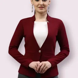 mabish Fleece Solid Coat For Women-picture-22