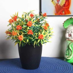 foliyaj Orange Artificial Plant With Pot-picture-16