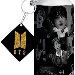 trendoprint BTS Keychain And Printed Sipper For School,Gym,Office & Gift For Loved One-SSK15 600 ml Water Bottles-picture-10