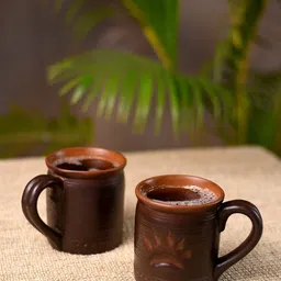 Unravel India Set of 2 Brown Printed Ceramic Matte Mugs-picture-14