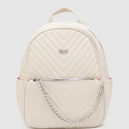 Globus Women Ivory Textured Smart Casual Backpack-image-47