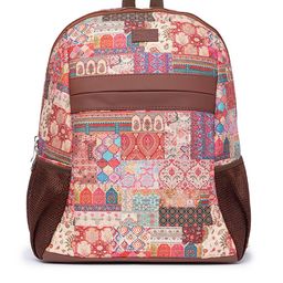 ZOUK Women Printed Vegan Leather Laptop Backpack-picture-10