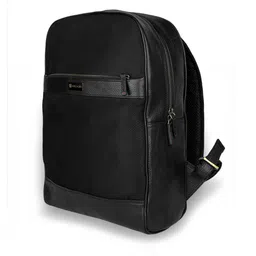 ARCADIO Unisex Black Solid Leather DuraBase Backpack image 3
