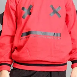 Ameeha Kids Red & Black Printed Sweatshirt with Joggers image 2