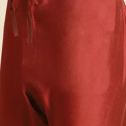 RAJUBHAI HARGOVINDAS Men Maroon Embroidered Pure Silk Kurta With Pyjamas & Nehru Jacket image 4