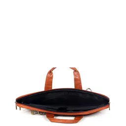 THE CLOWNFISH Unisex Tan Solid 12 inch Laptop Messenger Bag image 4