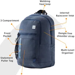 Wildcraft Kids Typography Printed Climacool Ergonomic Backpack image 2