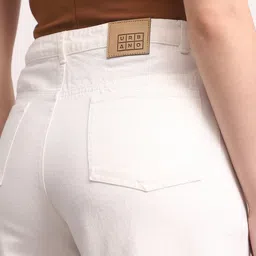 urbano fashion Women Loose Fit High Rise White Jeans image 5