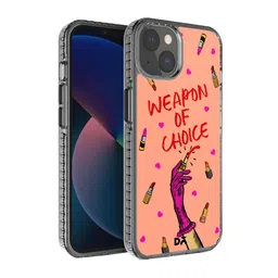DailyObjects Peach-Coloured & Pink Weapon of Choice iPhone 13 Back Case-picture-16