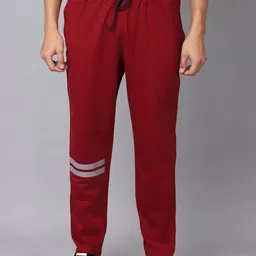Rodamo Men Maroon Solid Cotton Slim-Fit Track Pant-picture-39