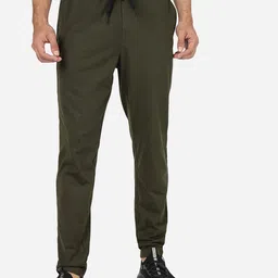 JADE BLUE Men Cotton Mid-Rise Slim-Fit Track Pant-image-1