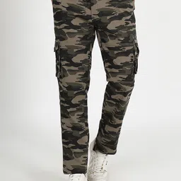 JADE BLUE Men Printed Cotton Slim Fit Mid Rise Cargo Style Track Pants-picture-34
