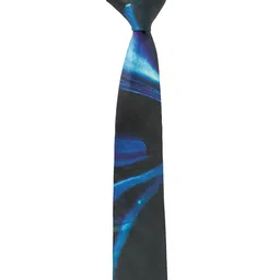 Alvaro Castagnino Men Black & Blue Printed Silk Broad Tie image 5