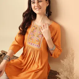 Anouk Round Neck Embroidered Top-picture-29