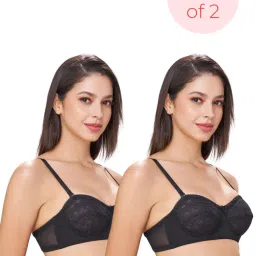 bodyline Citra Black Strapless Wired Lace Bra with Detachable Straps-picture-11