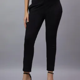 Mamma's Maternity Black Solid Cotton Spandex Ankle Length Maternity/Pregnancy Pant-image-49