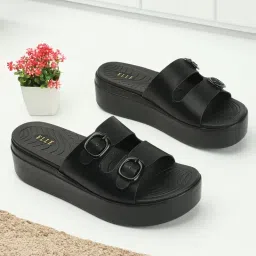 ELLE Black Solid Open Back Women Sandals image 2