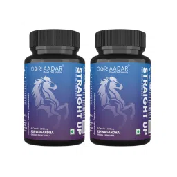 AADAR Straight Up Capsule | Real Strength, Energy, Performance Booster for Men | Ayurvedic, Natural Herbs | Ashwagandha, Ginseng, Kaunch (60 capsules) (Pack of 2)-image-1