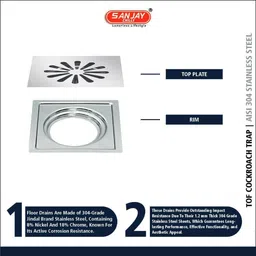 sanjay chilly Floor Stainless Steel Push Down Strainer image 3